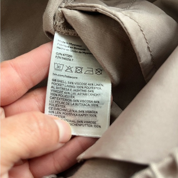 H&M Women’s Wide-Leg Linen Blend Pants Tan SZ S NWT - Picture 5 of 7